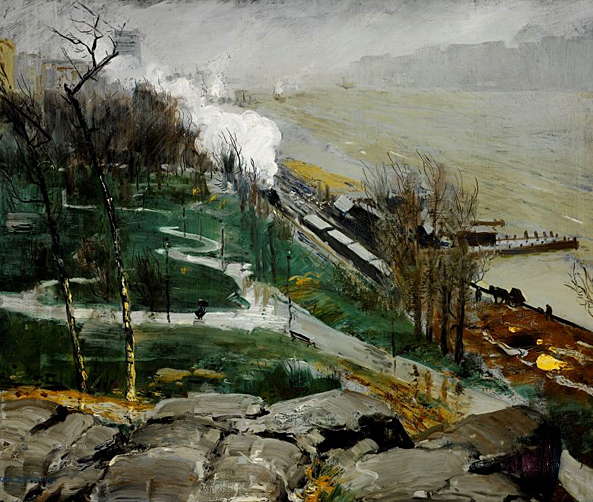Rain on the River, 1908, George Bellows