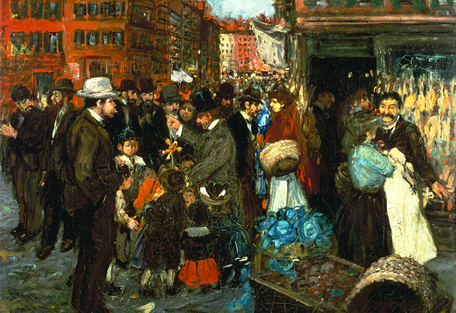 Hester Street, 1905, George Luks, Nueva York, The Brooklyn Museum