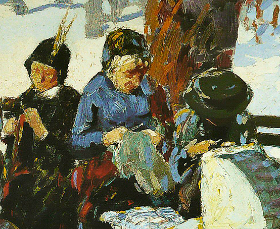Knitting for the Soldiers, détail, c. 1918, George Luks