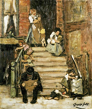 On the Steps, 1922, George Luks