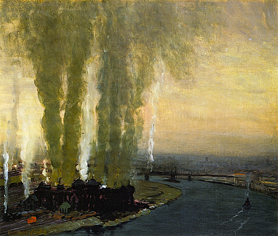 El depósito de locomotoras de High Bridge, 1909-1910, George Luks