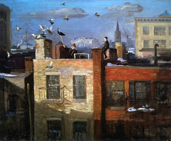 Pigeons, 1910, John Sloan