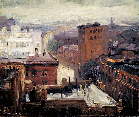 Rain Rooftops West Fort Street, 1913, John Sloan