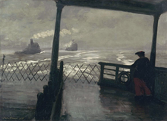 Le sillage du ferry, 1907, John Sloan