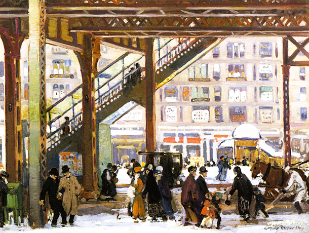 Elevated, Columbus Avenue, New York, 1916, William Glackens
