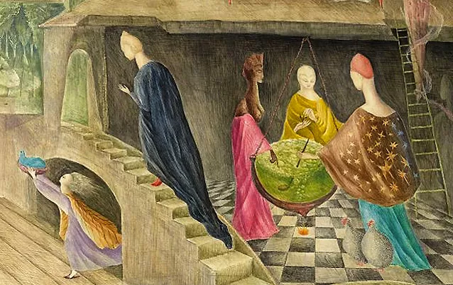 La casa de enfrente, detalle, 1947, Leonora Carrington