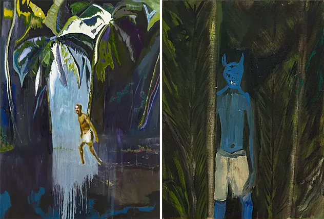 Pelican (Stag), 2003 ; Untitled (Paramin), 2004, Peter Doig