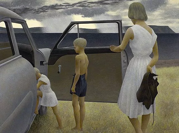 Family and Rainstorm, 1955, Alex Colville
