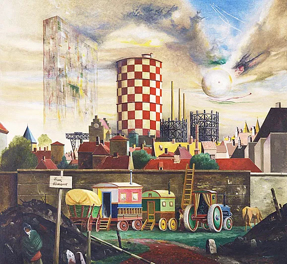 Der bunte Gasometer, 1960, Franz Radziwill