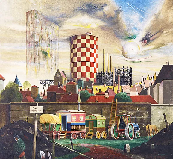 Der bunte Gasometer, 1960, Franz Radziwill, Bremen, Kunsthalle.