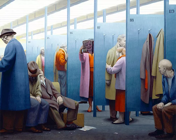 The Waiting Room, 1959, George Tooker, Washington, Smithsonian American Art Museum.