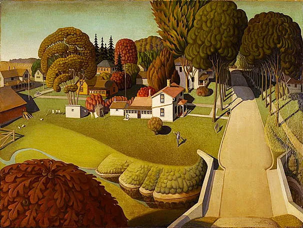 The Birthplace of Herbert Hoover, 1931, Grant Wood