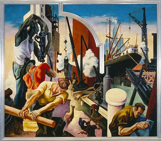 Edificio urbano, American Today, 1930, Thomas Hart Benton