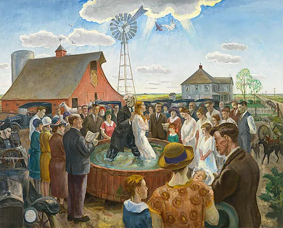 Bautismo en Kansas, 1926, John Stuart Curry