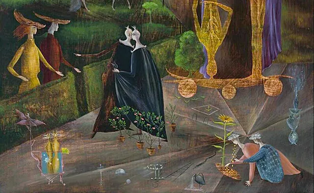 Les Gémeaux sont à nouveau dans le verger (détail), 1947, Leonora Carrington