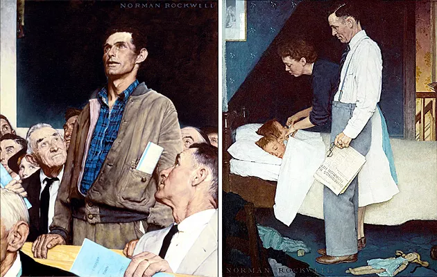 Freedom of Speech, 1943; Freedom from Fear, Norman Rockwell