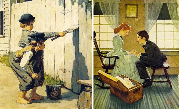 Ilustraciones para Tom Sawyer y Huckleberry Finn, 1936-1940, Norman Rockwell