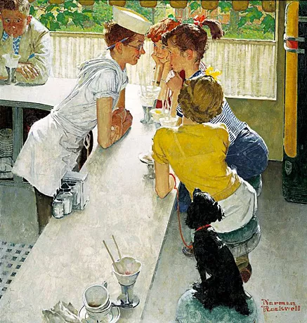 The Soda Jerk, 1953, Norman Rockwel, Collection privée