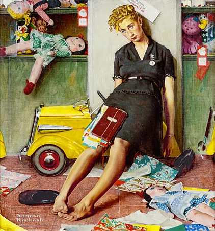 Employée fatiguée la veille de Noël, 1947, Stockbridge, M.A., The Norman Rockwell Museum, Collection privée