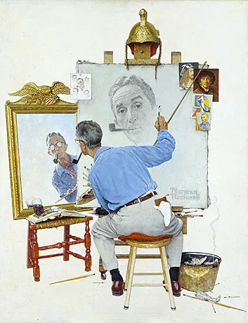Triple Self-Portrait, 1959, Stockbridge, M.A., The Norman Rockwell Museum