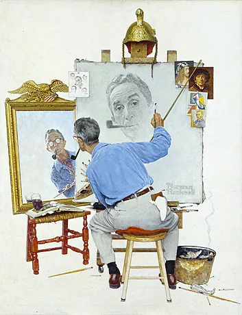 Autorretrato triple, 1959, Norman Rockwell