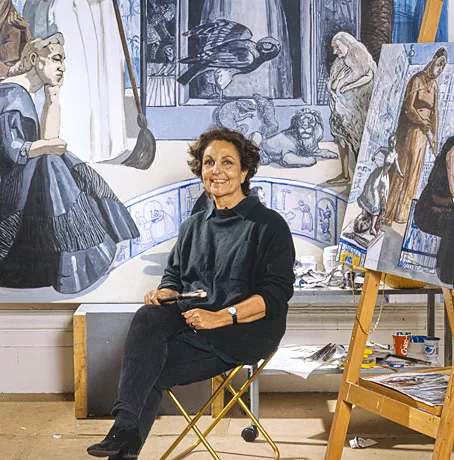 Paula Rego en su estudio, 1960