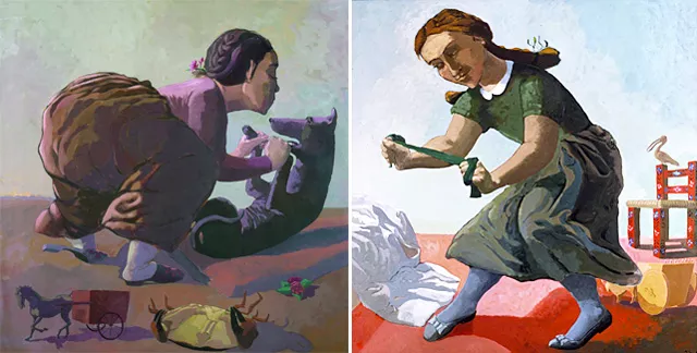 Snare (Le piège) ; The Little Murderess (La petite meurtrière) 1987, Paula Rego