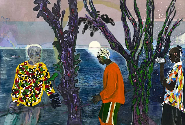 Dos árboles, 2017, Peter Doig