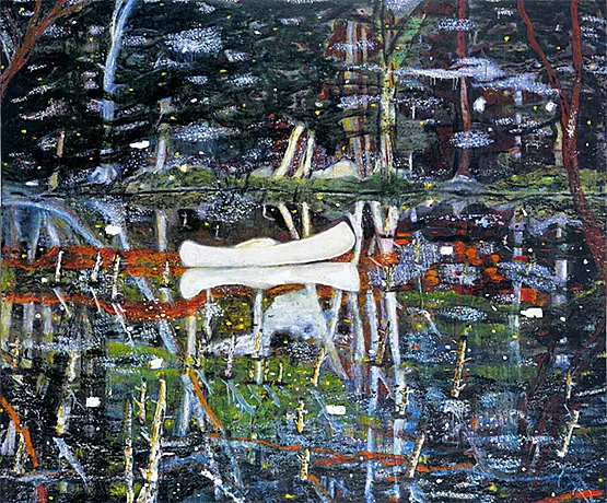 White Canoe, 1991, Peter Doig