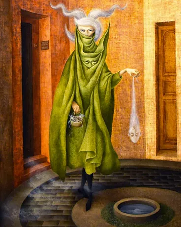 Mujer saliendo del psicoanalista, 1960, Remedios Varo