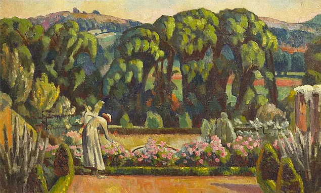 Jardín del artista en Durbins, Guildford, 1915, Roger Fry, Colección privada.