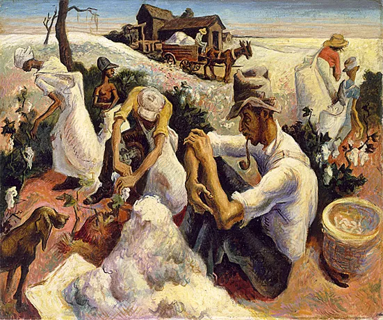Cotton Pickers, Georgia, 1929, Thomas Hart Benton