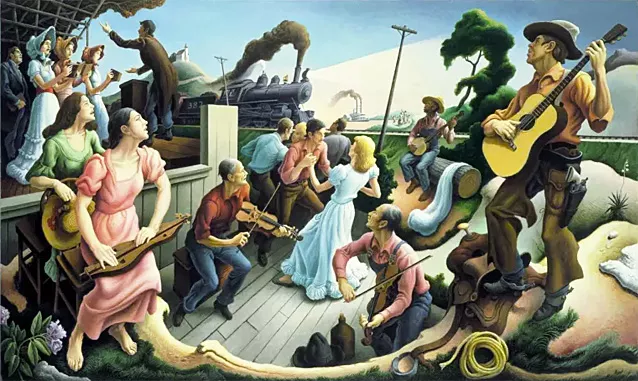 Las fuentes de la música country, 1975, Thomas Hart Benton