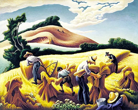 Cradling the wheat, 1938, Hart Thomas Benton