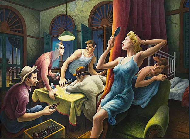 Pocker night, 1946, Thomas Hart Benton
