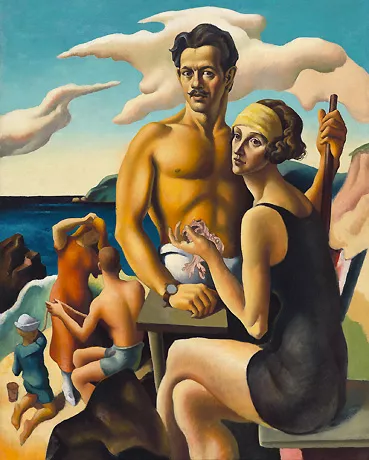 Autoportrait avec Rita, 1922, Thomas Hart Benton