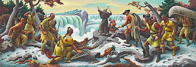 Estudio para el padre Hennepin en las cataratas del Niágara,1959, Thomas Hart Benton