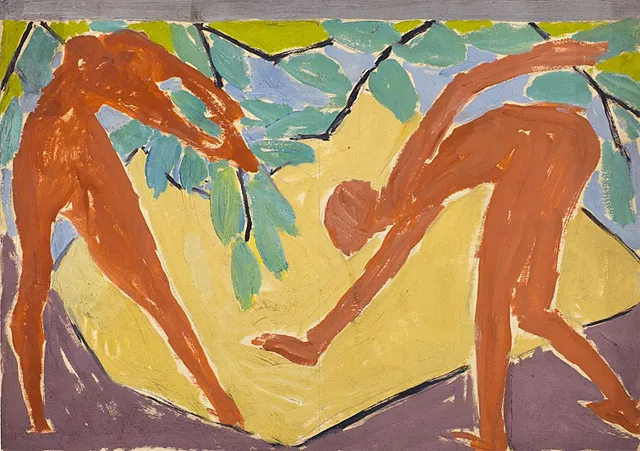 Design for a folding screenn, Adam and Eve, 1913-1914, Vanessa Bell, Londres, The Courtauld Institute of Art.