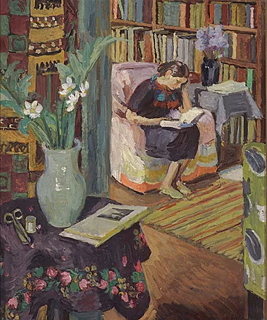 Interior con la hija del artista (Angelica Bell) c.1935-6, Vanessa Bell, Colección privada.