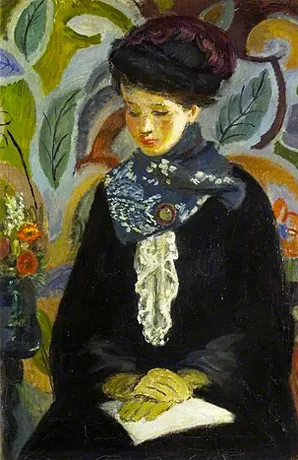 Dama con un libro, 1945-46, Vanessa Bell, Colección privada.