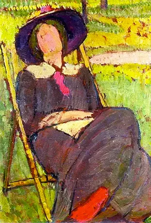 Virginia Woolf en una tumbona, 1912, Vanessa Bell, Colección privada.