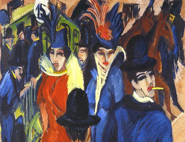 Escena callejera de Berlín (detalle), 1913, Ernst Ludwig Kirchner