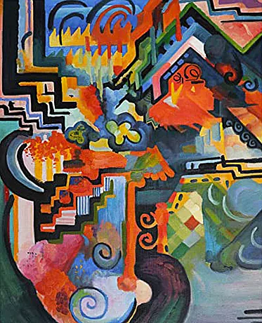 Composition en couleurs (Hommage à Johan Sebastian Bach), 1912, August Macke