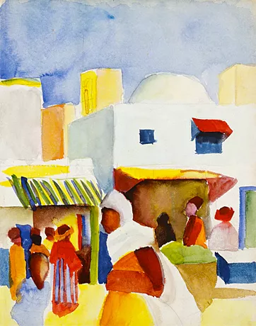 Marché à Tunis, 1914, August Macke