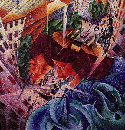 Vision simultanée, 1911, Umberto Boccioni (Wuppertal, Ven der Heydt Museum). 