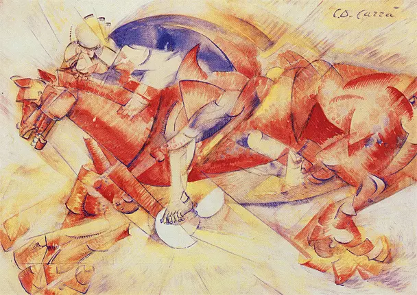 Le cavalier rouge, 1913, Carlo Carrà