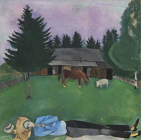 Marc Chagall, Le poète allongé, 1915