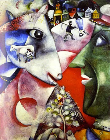 Marc Chagall, Yo y la aldea, 1911