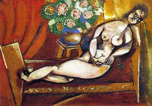 Marc Chagall, Desnudo tendido, 1911