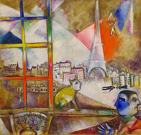 Marc Chagall, Paris à travers ma fenêtre, 1913